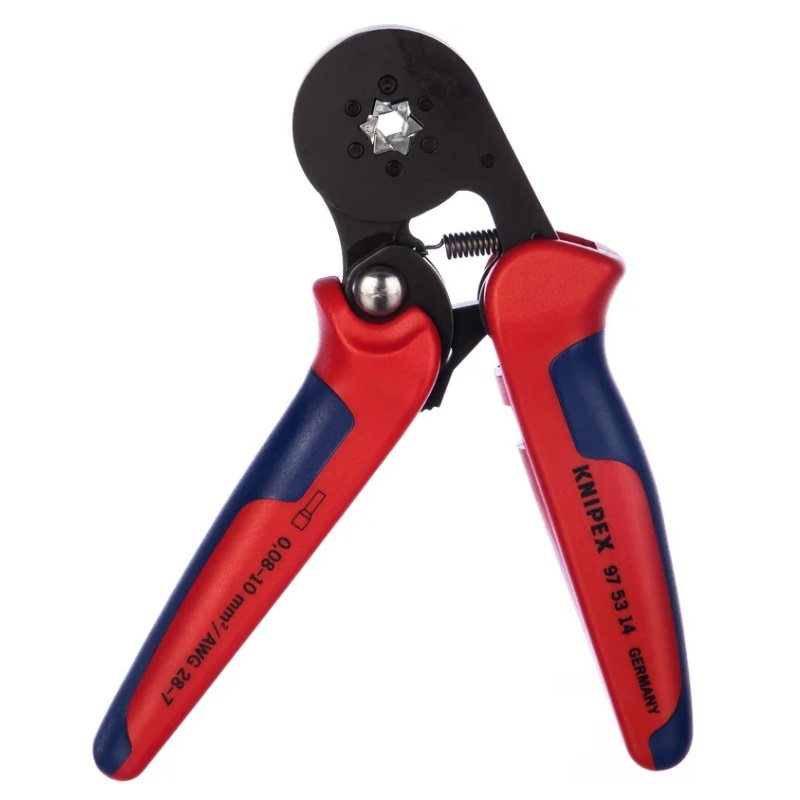 Пресс-клещи для контактных гильз Knipex KN-975314, DIN 46228 1+4, 6-гранный обжим, боковые, 1 гнездо, 0.08-10 мм², 2 х 4 мм², длина 180 мм, фосфатирова  в Череповце