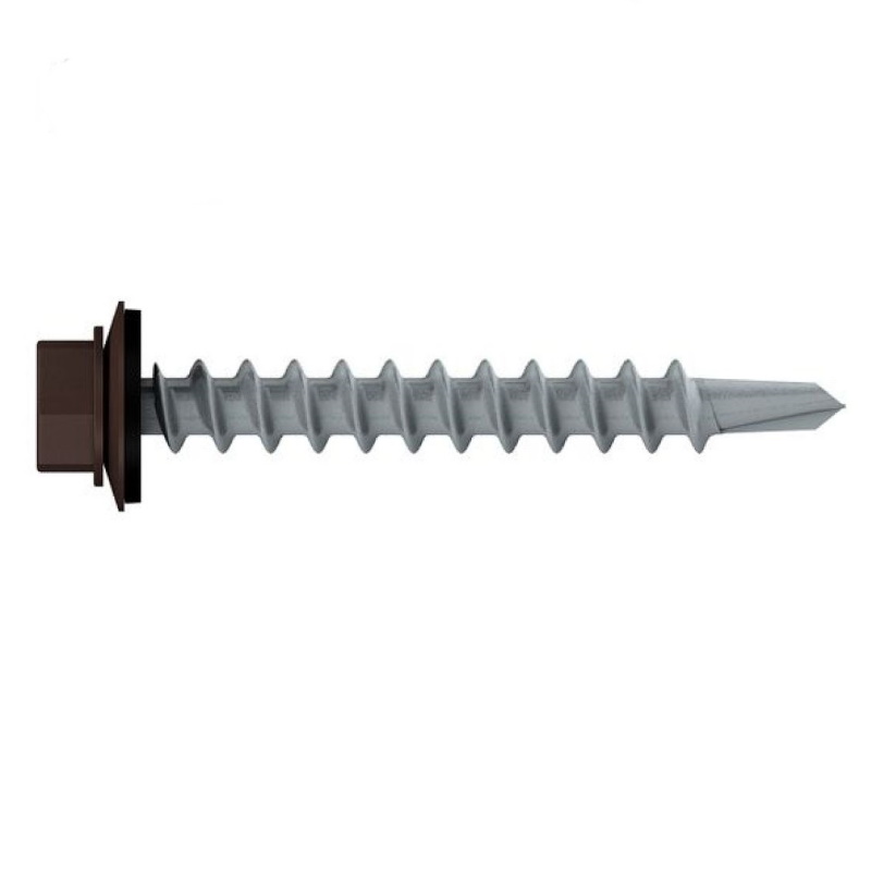 Саморез кровельный Starfix SMC2-84910-200 48х29 мм цинк шайба с прокл PT1 RAL 8017 200 шт в карт уп 553₽