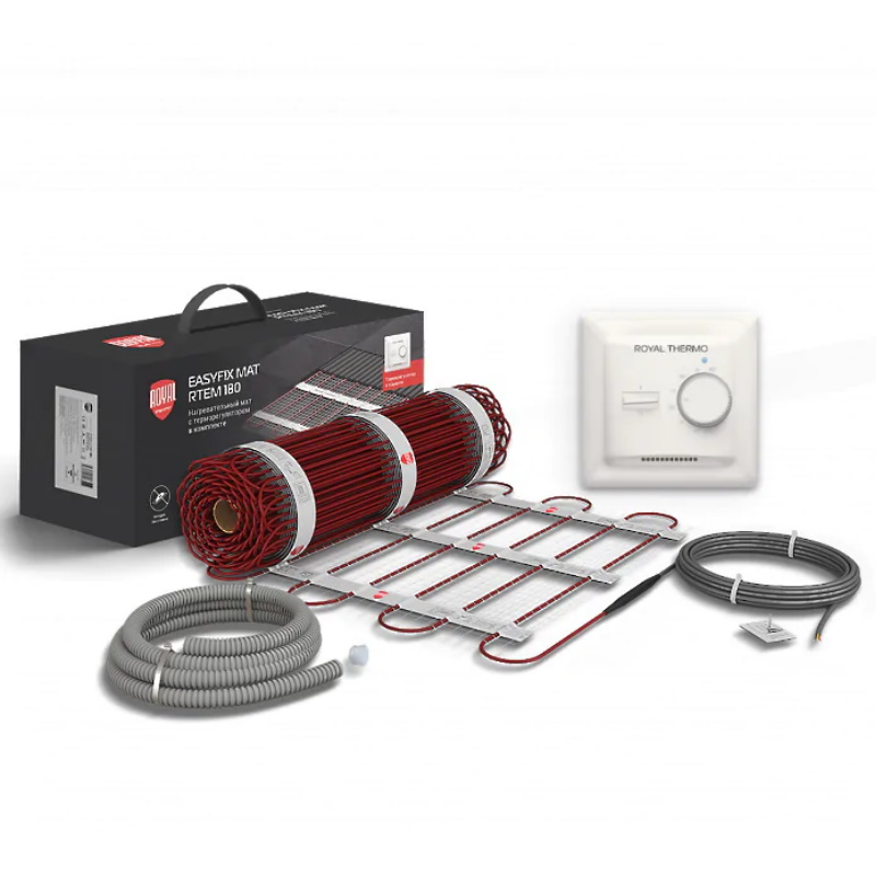 Мат нагревательный Royal Thermo EasyFix Mat RTEM 2-180-25 НС-1599100 комплект с терморегулятором 5990₽