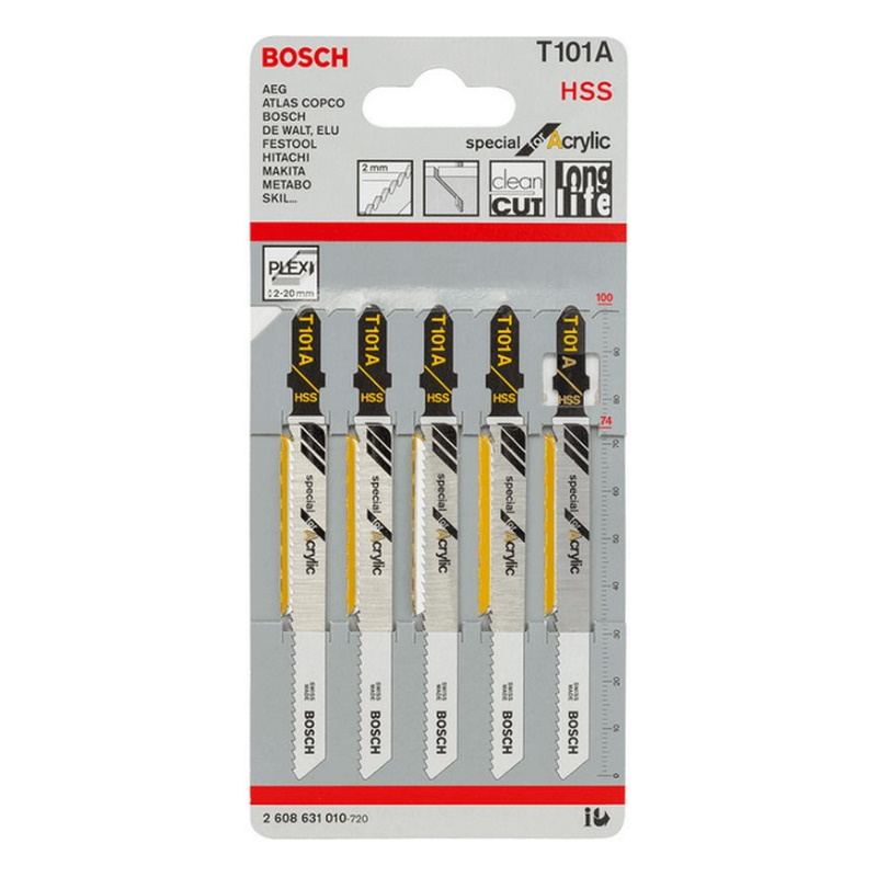 Пилка для лобзика Bosch 2.608.631.010 (T101A, HSS, 5 шт.) в Муроме