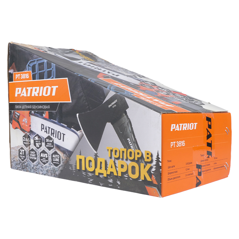 Пила цепная бензиновая Patriot PT 3816  + Топор Patriot  APF-60 220105521 в Муроме