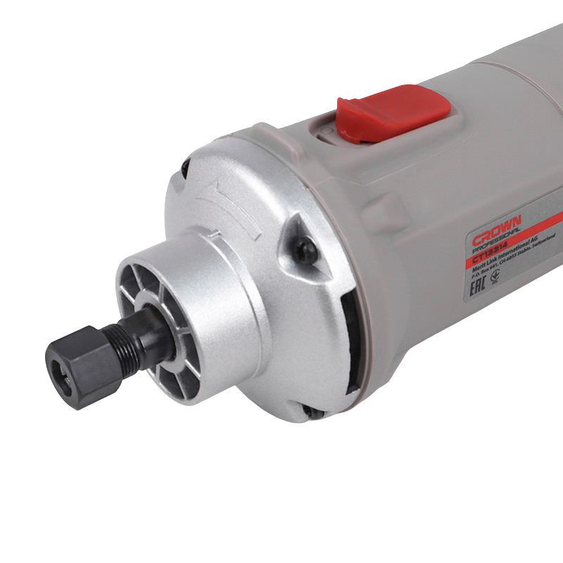 Прямая шлифмашина Crown CT13314 сетевая размер цанги 6 мм пластиковый корпус