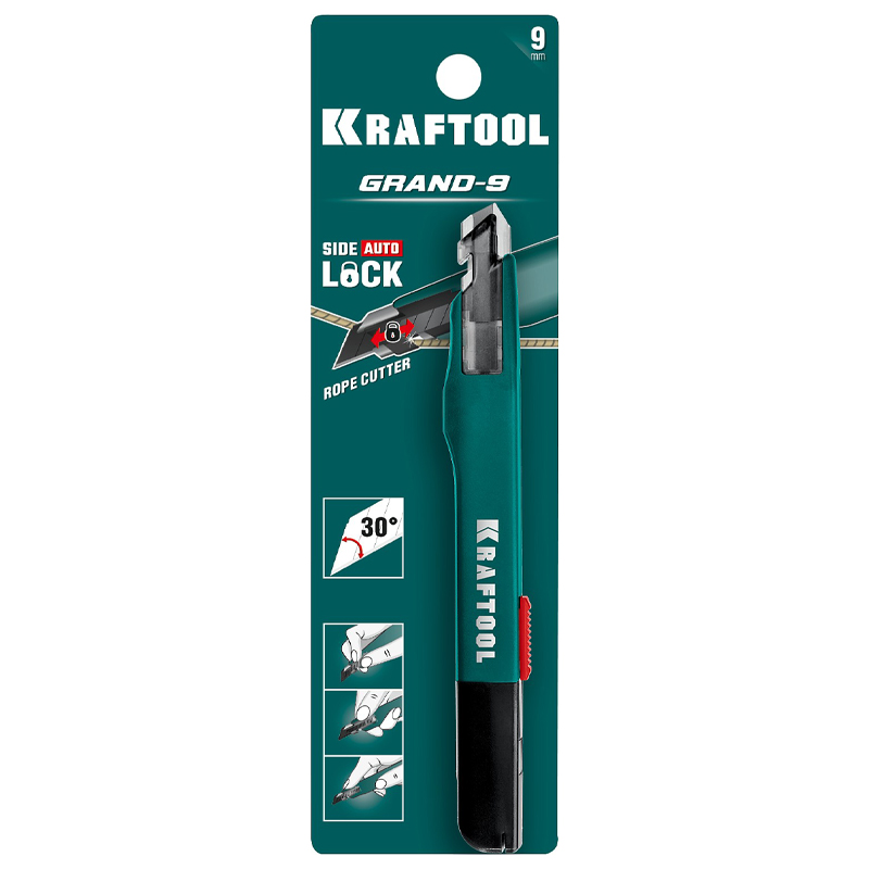 Нож для точного реза Kraftool Grand-9, 09192 с автостопом (9 мм) в Твери