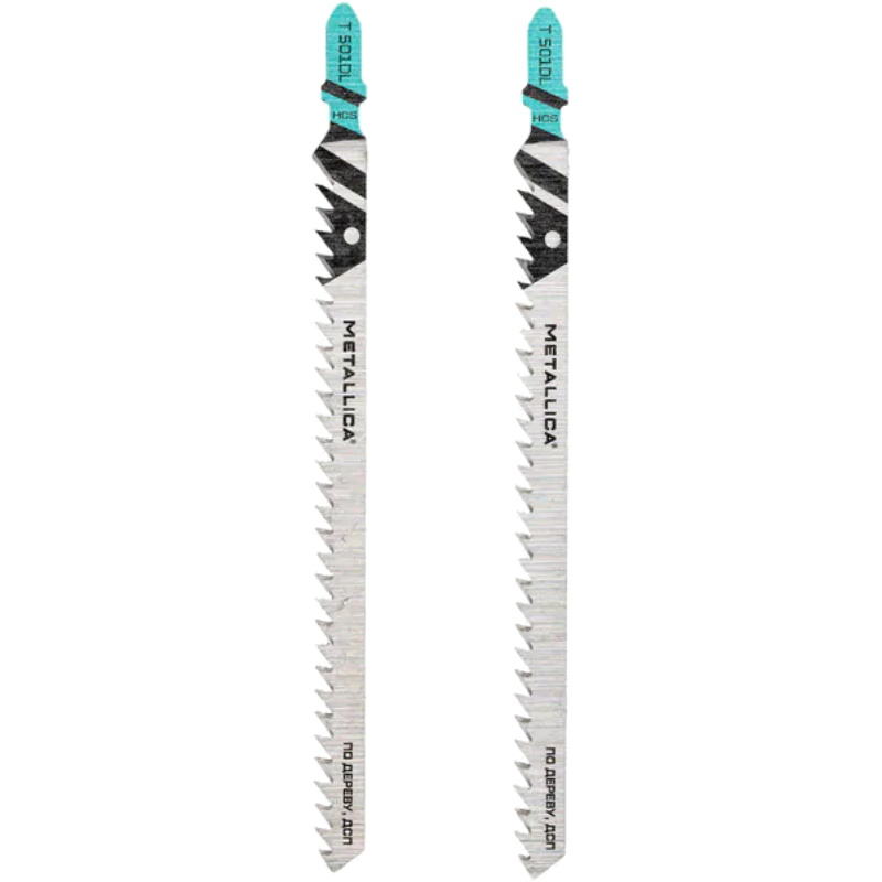 Пилки для лобзика Metallica Optima T501DL 909133, 152/126 мм, шаг 4 мм, HCS, быстрый рез, по дереву, 2 шт