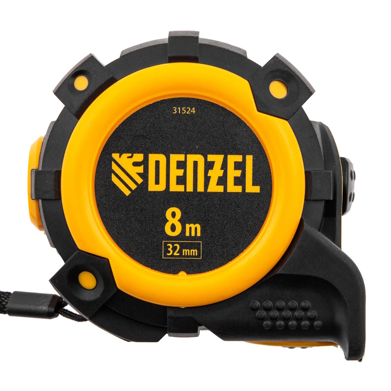 Рулетка Denzel 31524, 8м х 32мм, автоматич. фиксац., нейлон. покрытие, магнит. зацеп, двухстор. разметка в Костроме