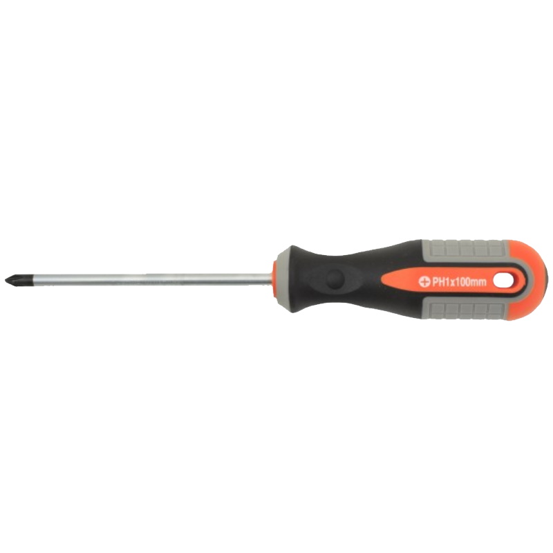 Отвертка стержневая крестовая Ombra Round Grip 751110 055133, PH1x100 мм в Угличе