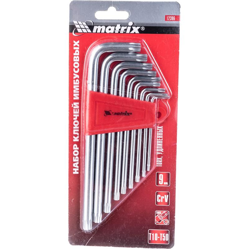 Набор ключей имбусовых Matrix 12306 (TORX, 9шт, вес 0.36 кг, г-образные)