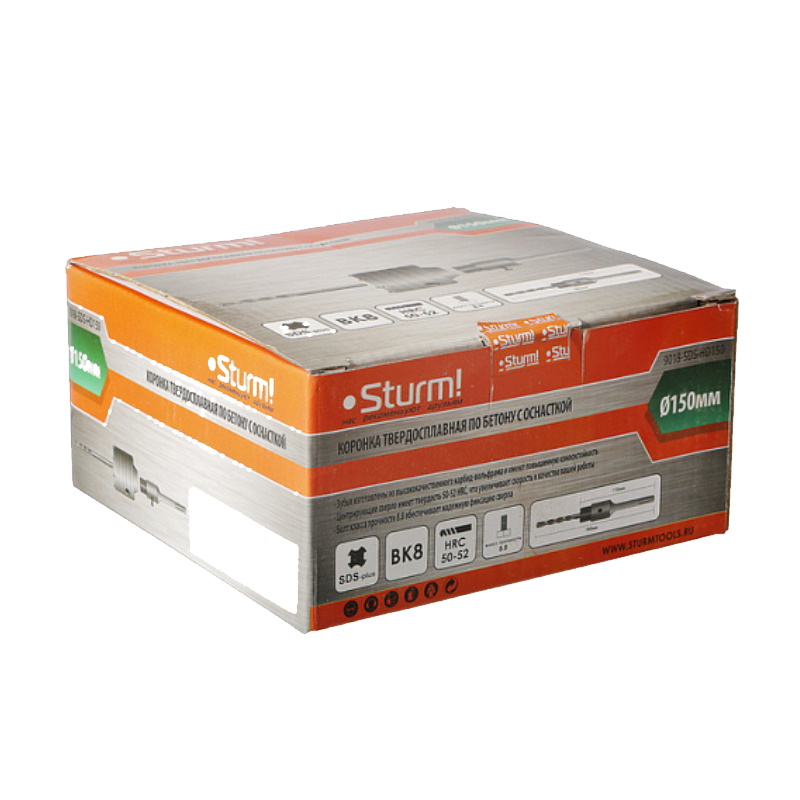 Коронка по бетону Sturm 9018-SDS-HD150, 150 мм, BK8, центрирующее cверло, хвостовик SDS+ в Угличе