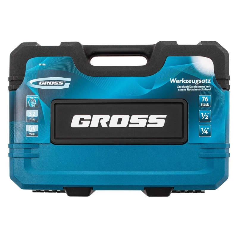 Набор инструментов Gross 14156 (76 предметов, CrV 1/4", 1/2")
