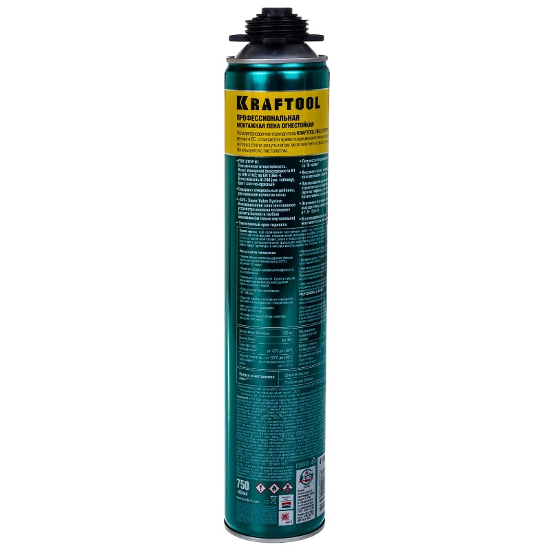 Профессиональная монтажная пена Kraftool Fire Stop B1, SVS, 750 мл, огнестойкая в Ярославле