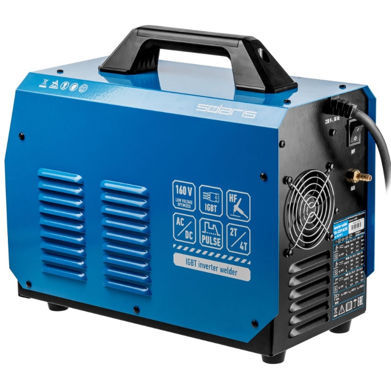 Инверторный аппарат аргонодуговой сварки Solaris TIG-225P AC/DC SL5718-8 в Рыбинске