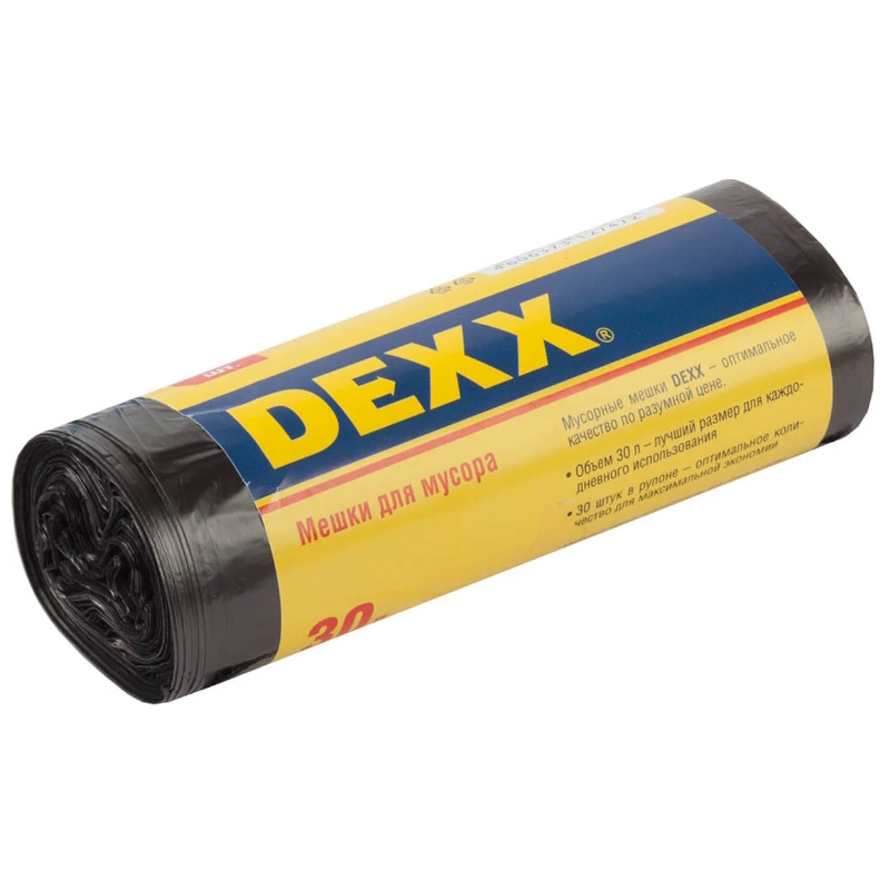 Мешки для мусора Dexx 39150-30, черные, 30л, 30шт в Туле