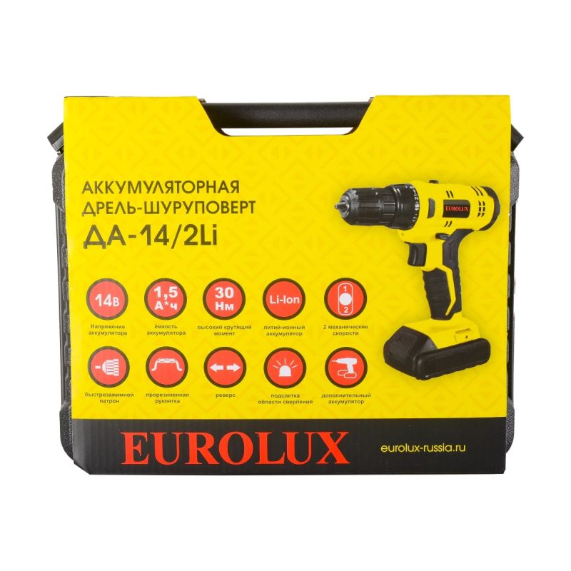 Дрель-шуруповерт аккумуляторная Eurolux ДА-14/2Li 72/14/39 в Коврове