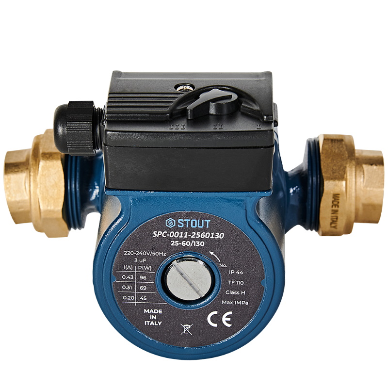 Циркуляционный насос Stout SPC-0011-2560130, 25-60/130, 220/240V, 50Hz, с латунными гайками G 1 1/2 x Rp 1 в Твери