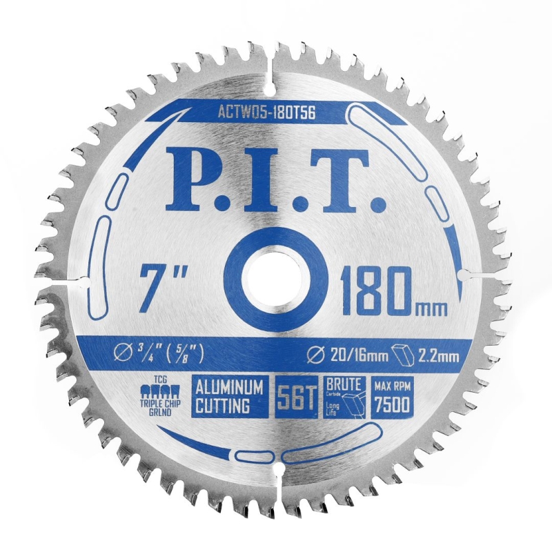 Диск пильный по алюминию P.I.T. ACTW05-180T56 (180x20/16x1,6 мм 56T)
