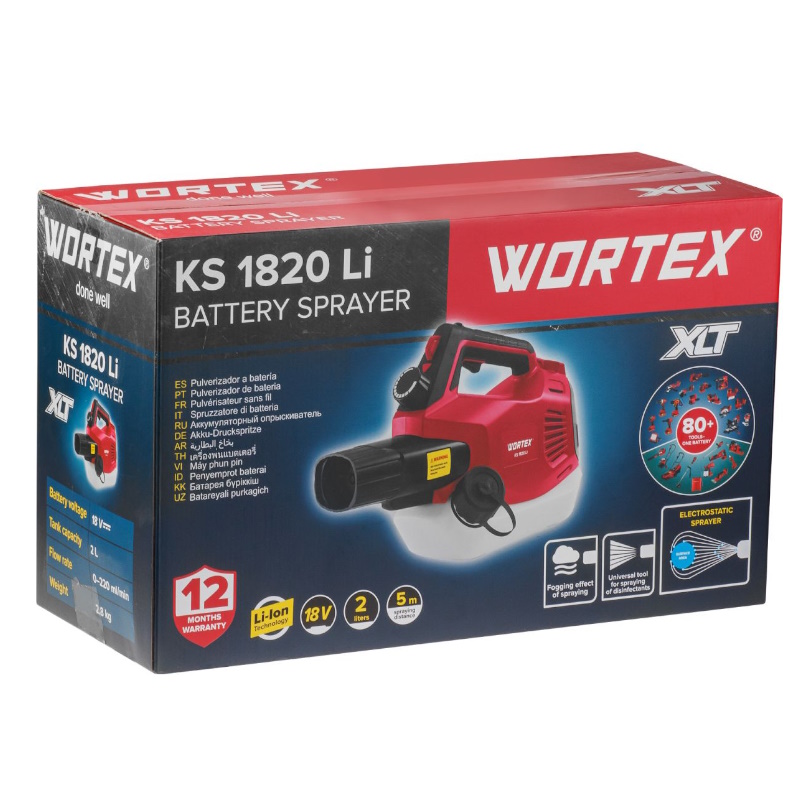 Аккумуляторный опрыскиватель Wortex KS 1820 Li ALL1 XLT SET 18В 1335926, в коробке, 4 Ач акб, 2 л, 200 мл/мин в Угличе