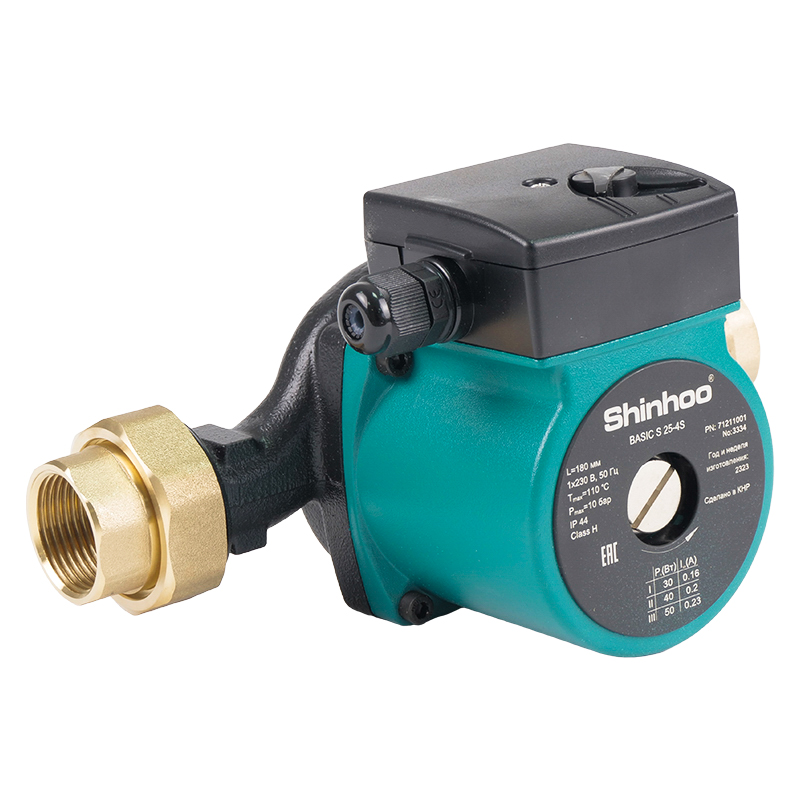 Насос циркуляционный с гайками Shinhoo BASIC S 25-4S 71211001 для подкачки системы отопления в Иваново