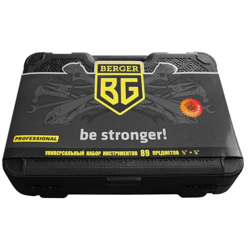 Набор инструментов универсальный Berger BG089-1214 (89 предметов: гаечные ключи, биты для дрели) в Муроме