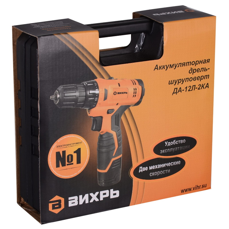 Аккумуляторная дрель-шуруповерт Вихрь ДА-12Л-2КА 72/14/26