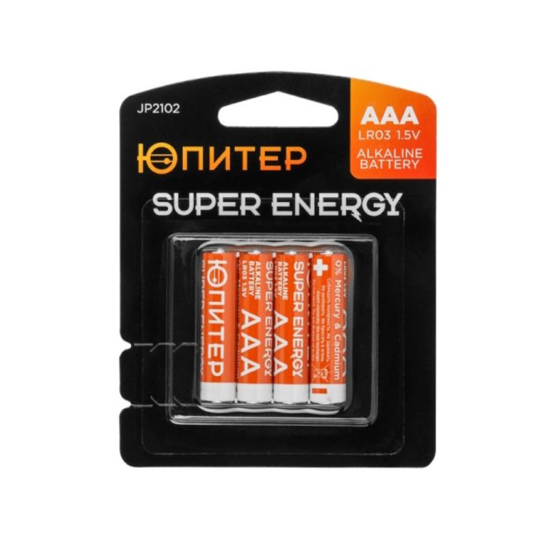 Батарейка Юпитер JP2102, AAA, LR03, 1,5V, alkaline 4 шт во Владимире