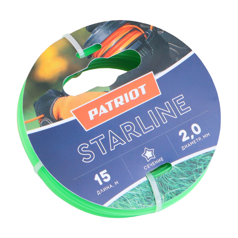 Леска для триммеров Patriot Starline 805201056, звезда, 2 мм, 15 м в Коврове