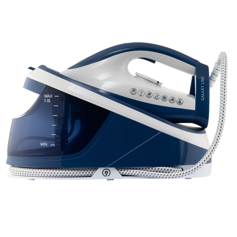 Парогенератор Galaxy Line GL 6172 4610264001352 синий с белым 3100 Вт керамическое покрытие EasyGlide PRO 65 бар
