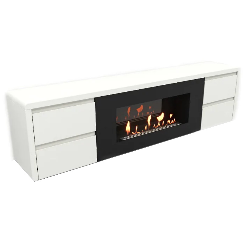 Тумба с биокамином Firelight BFP/P-1700 lux НС-1616365, белая в Туле