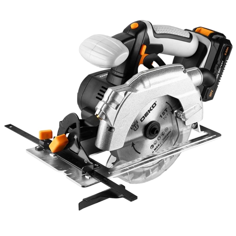 Циркулярная пила аккумуляторная Deko DKCS20 Laser 063-4205, Li-Ion 20 В, 2.0 Ач. 165 мм  в Туле