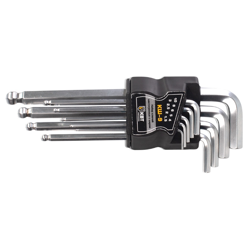 Набор шестигранных ключей с шаром КВТ КШ-9-S2 82177 9 шт 691₽