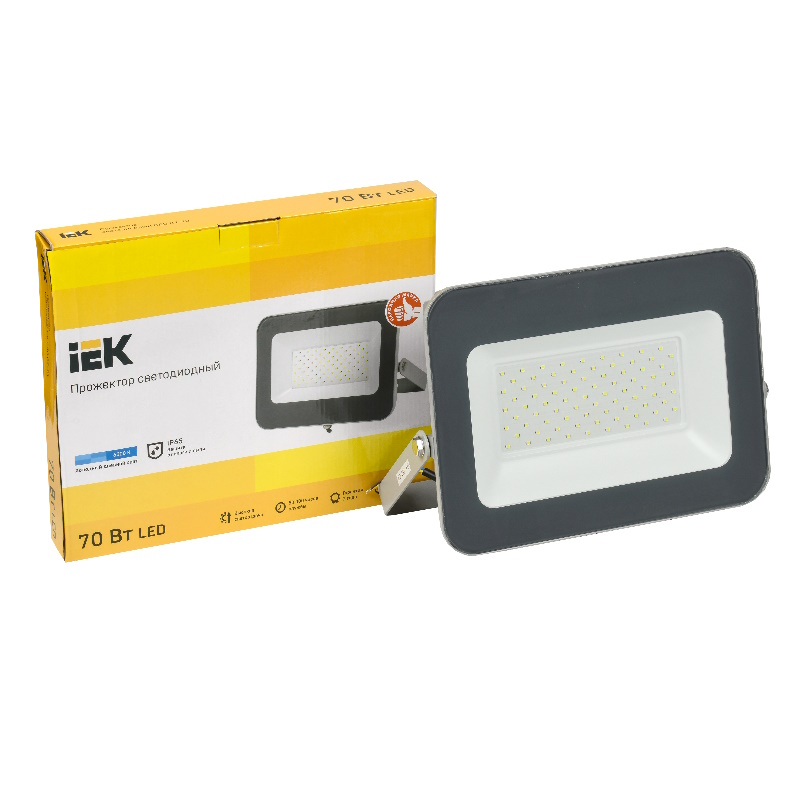 Прожектор IEK СДО 07-70 LPDO701-70-K03, светодиодный, серый, IP65 в Кинешме