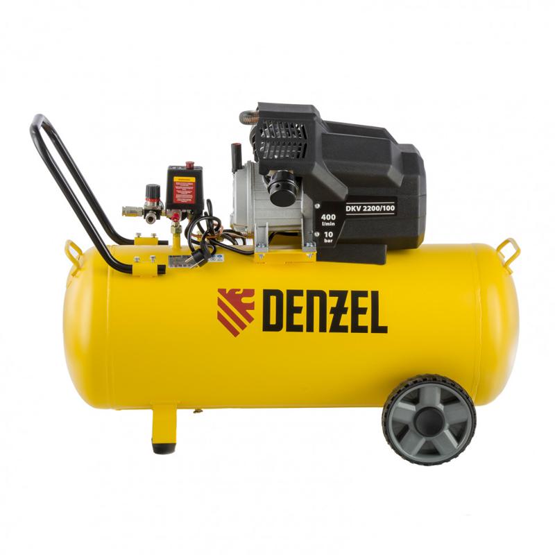 Компрессор воздушный Denzel DKV2200/100 58079, Х-Pro, 2,2 кВт, 400 л/мин, 100 л в Рыбинске