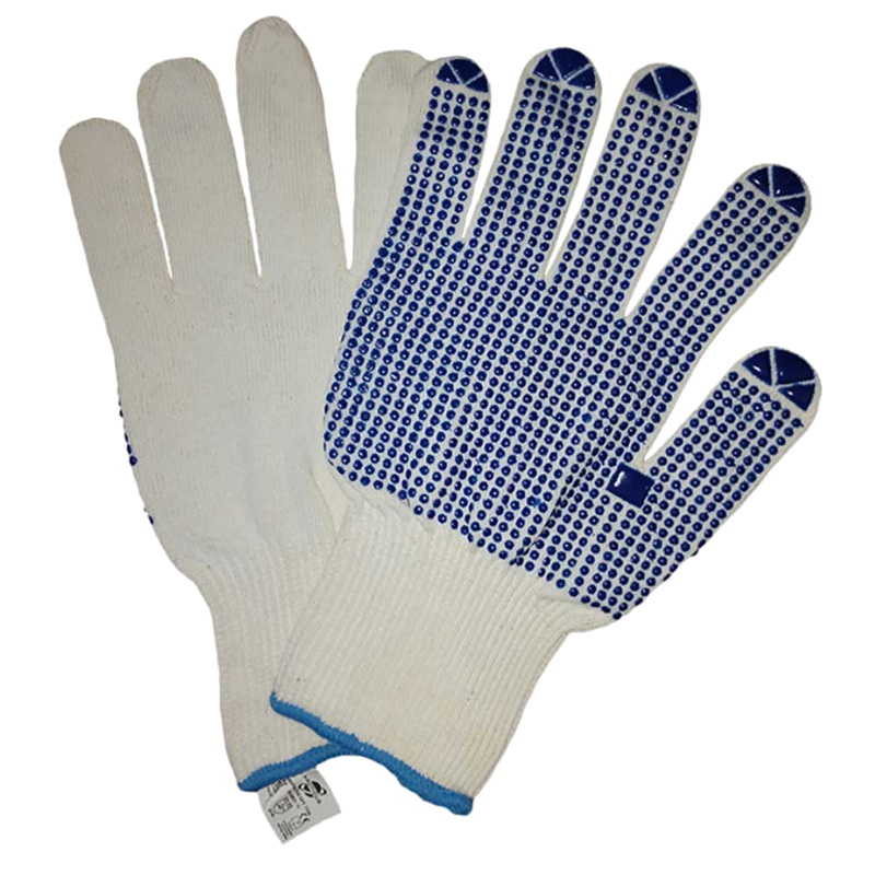 Перчатки трикотажные 7100ARC хб с пэ белые с ПВХ точкой 10G 64 гр 53₽