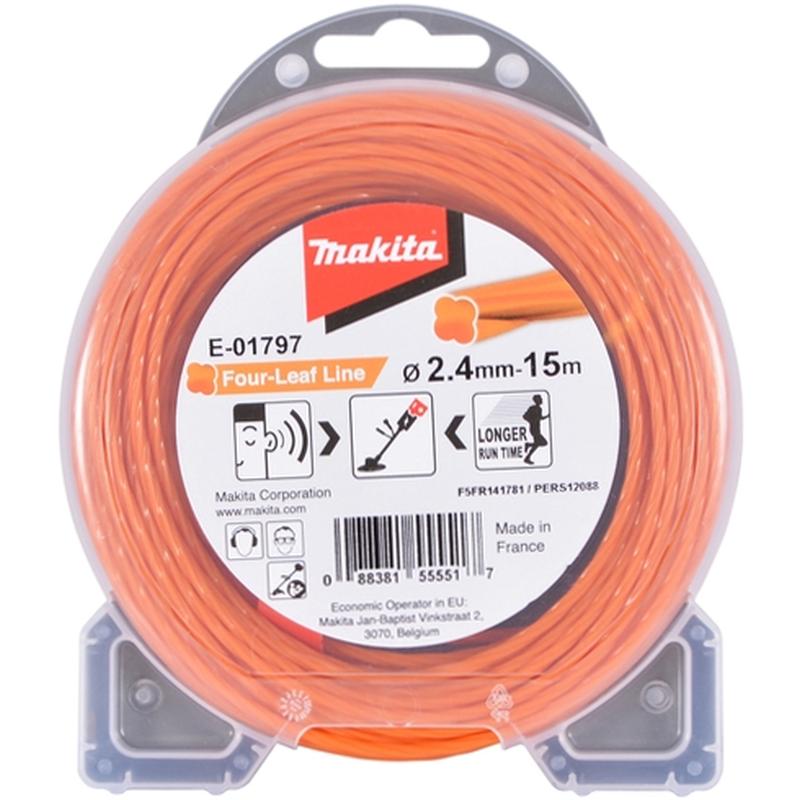 Триммерная леска спиральная "клевер" Makita E-01797, 2,4 мм х 15 м в Переславле