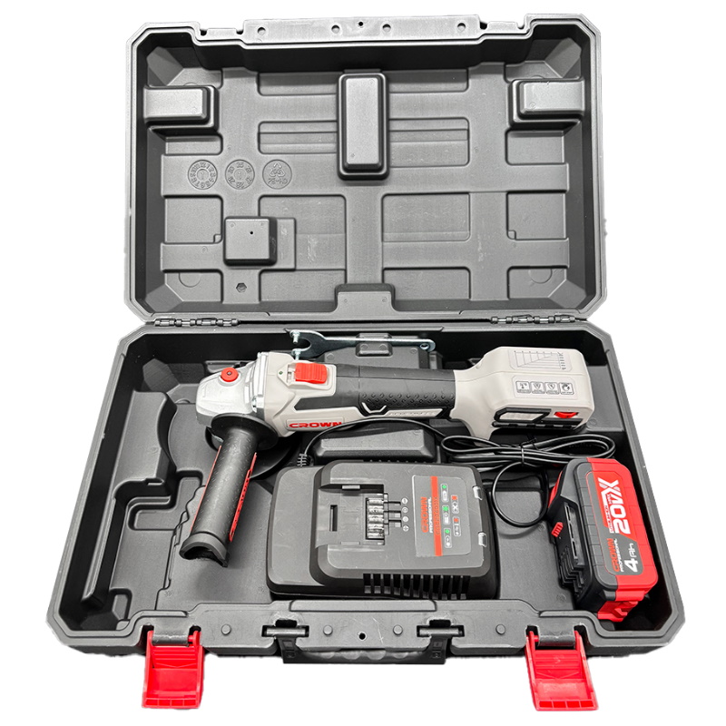 Угловая шлифмашина (болгарка) аккумуляторная Crown CT23028-125HX-4S BMC, 125 мм, 20 В, плавный пуск, регулировка оборотов, в кейсе в Нижнем Новгороде