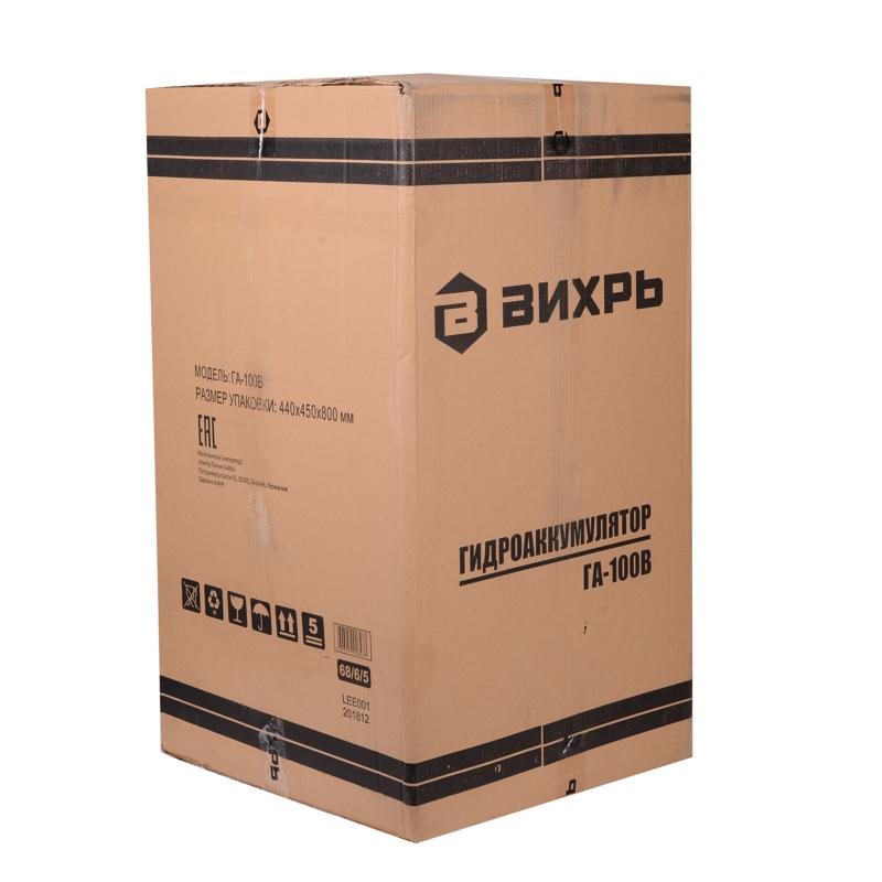 Вертикальный гидроаккумулятор для холодной воды Вихрь ГА-100В 68/6/5 (давление 10 бар) в Коврове