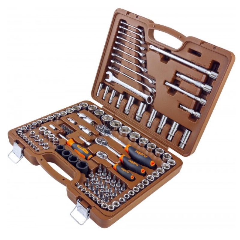 Специальный набор инструмента Ombra 911120, торцевые головки 1/4", 3/8", 1/2"DR, 4-32 мм и SAE 5/32"--1-1/4", ударные торцевые головки 1/2"DR, 17-23 м