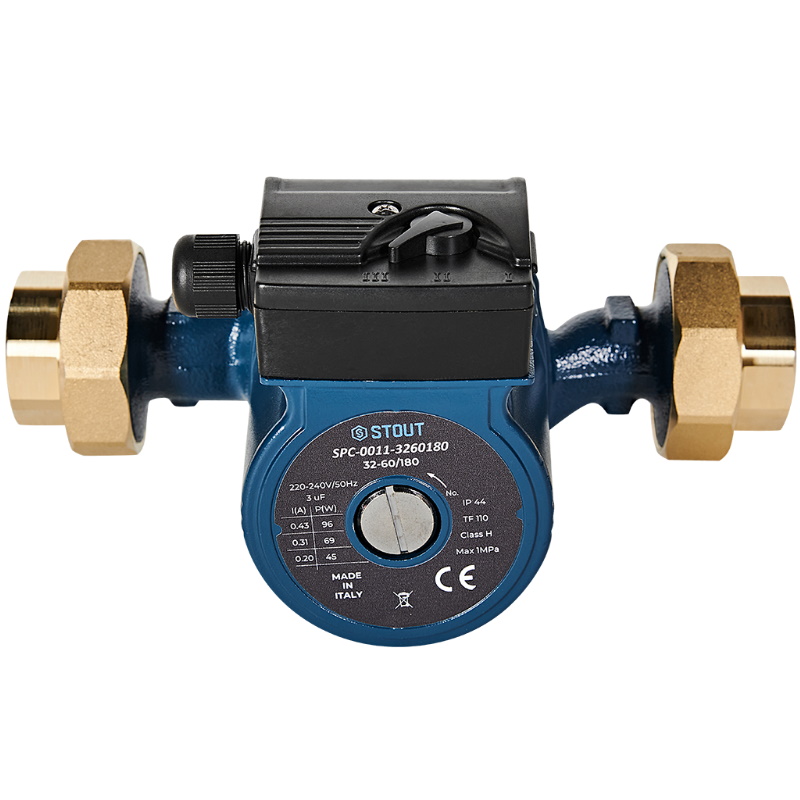 Циркуляционный насос Stout SPC-0011-3260180, 32-60/180, 220/240V, 50Hz, с латунными гайками G2 x Rp 1 1/4 в Твери