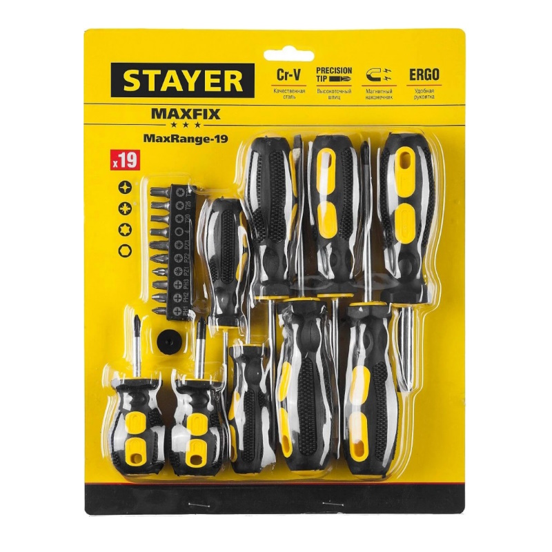 Набор отверток Stayer "MASTER" 2513-H19, 19шт  в Костроме