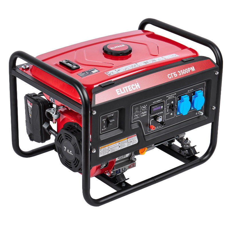 Генератор бензиновый Elitech СГБ 3500РМ 2046594-т мак3ном28кВт 230В-127А12В-83А 25071₽