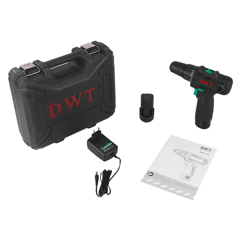 Аккумуляторная дрель-шуруповерт DWT ABSP-12 NF-2 BMC, 12V, 12В/2Ач Li-ion, 24 Нм, 2 скорости, 0-400/0-1350 об/мин, 2 АКБ ЗУ во Владимире