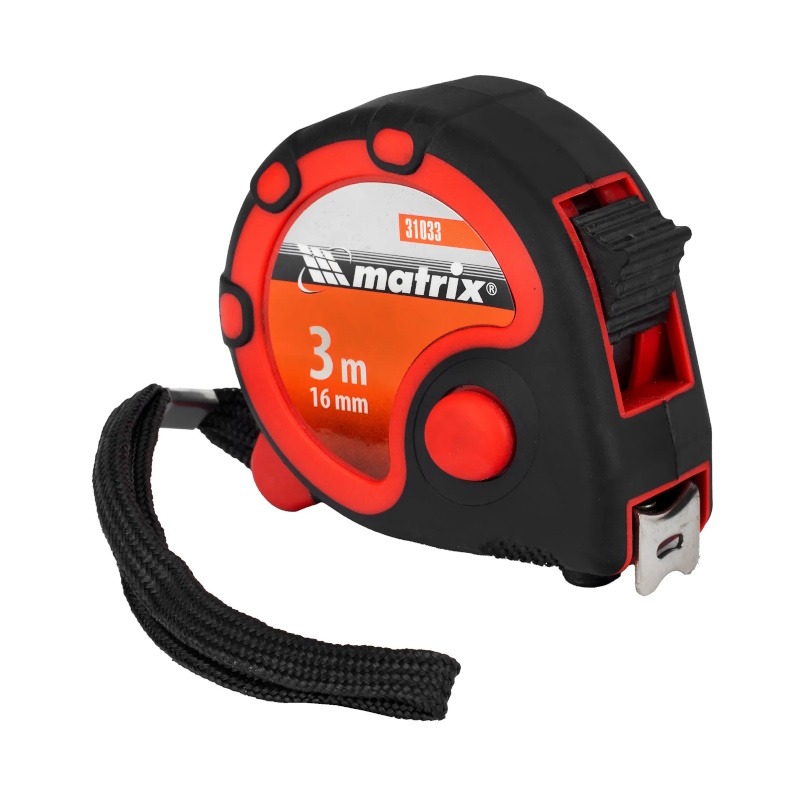 Рулетка Matrix Status 3 fixations 31033, 3 м х 16 мм, двухкомпонентный корпус, 3 фиксации ленты  в Туле