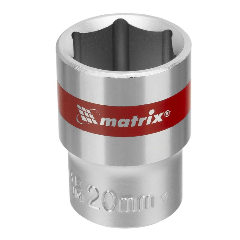 Головка торцевая Matrix 13120, 20 мм, 6-гранная, CrV, под квадрат 1/2", хромированная в Муроме