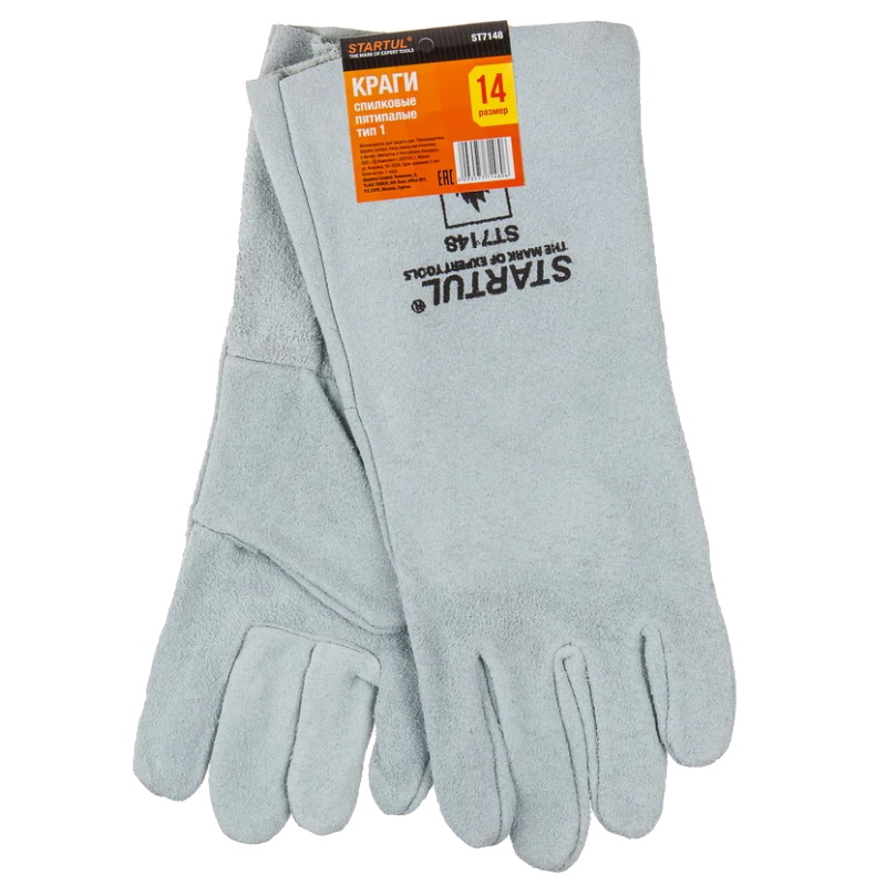 Краги спилковые пятипалые Startul ST7148 14 р-р 430₽