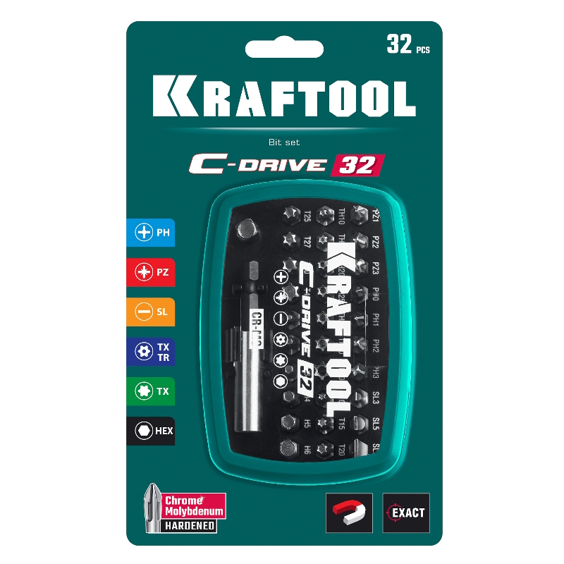 Набор многофункциональных бит Kraftool C-Drive 32 26067-H32, 32 шт в Коврове