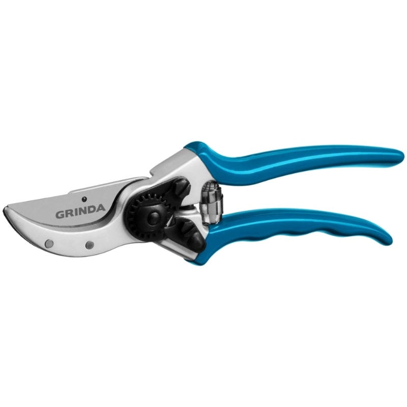 Плоскостной секатор Grinda PROLine P-23 423423, 210 мм, усиленные лезвия, закалённая сталь, алюминиевые кованые рукоятки в Угличе