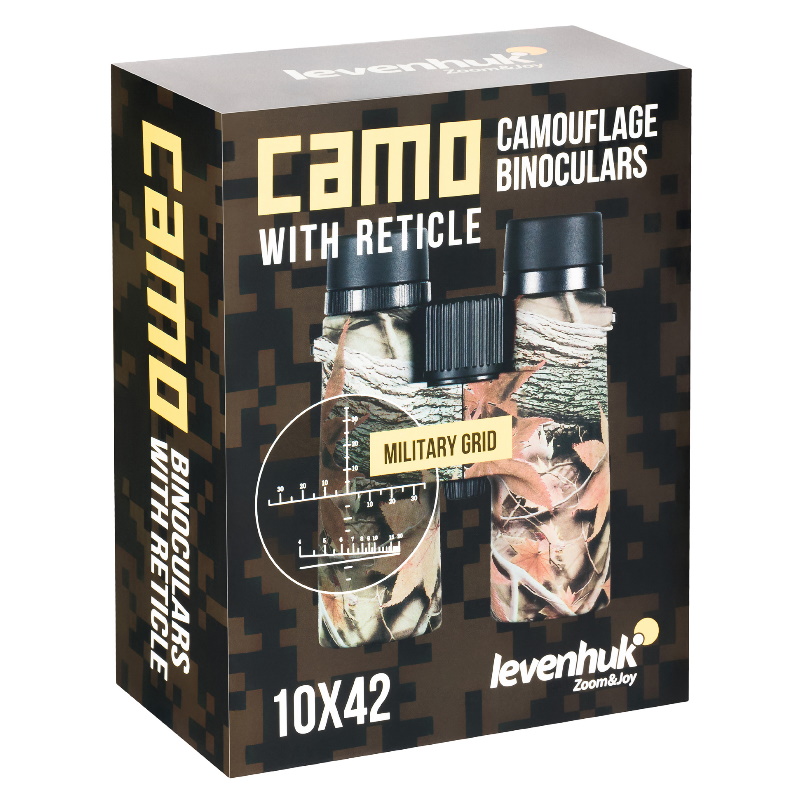 Бинокль камуфляжный Levenhuk Camo 81928, 10x42, с сеткой в Иваново