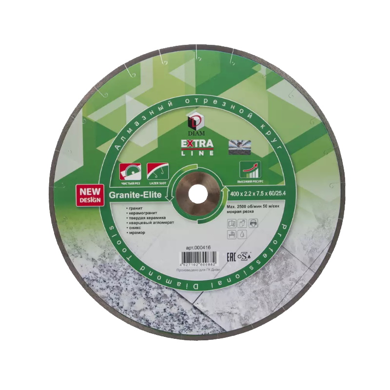 Круг алмазный Diam Granite-Elite 1A1R 000416, 400x2,2x7.5x60/25.4 в Угличе