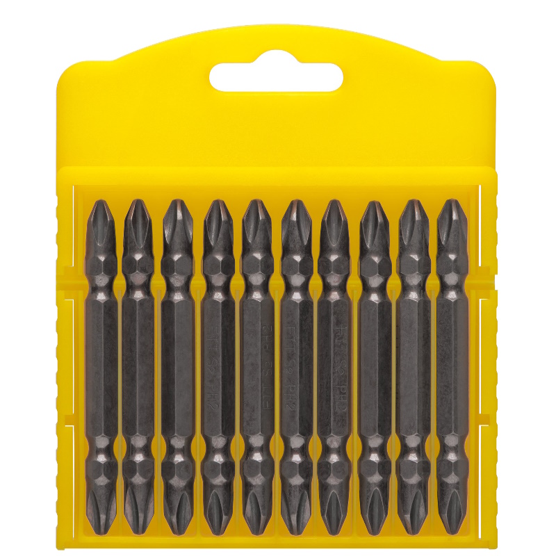 Биты Fit Профи 56782 сталь S2 двухсторонние 65 мм PH2PH2 10 шт 843₽