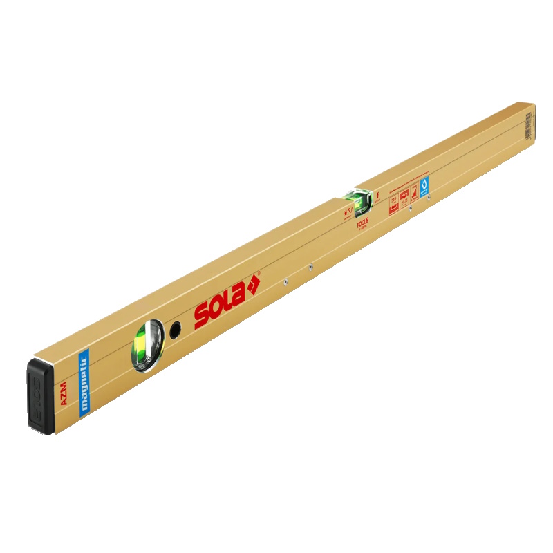 Уровень алюминиевый магнитный Sola AZM 60 01820801, L=60 см, 2 глазка, точность 0,5мм/м в Череповце
