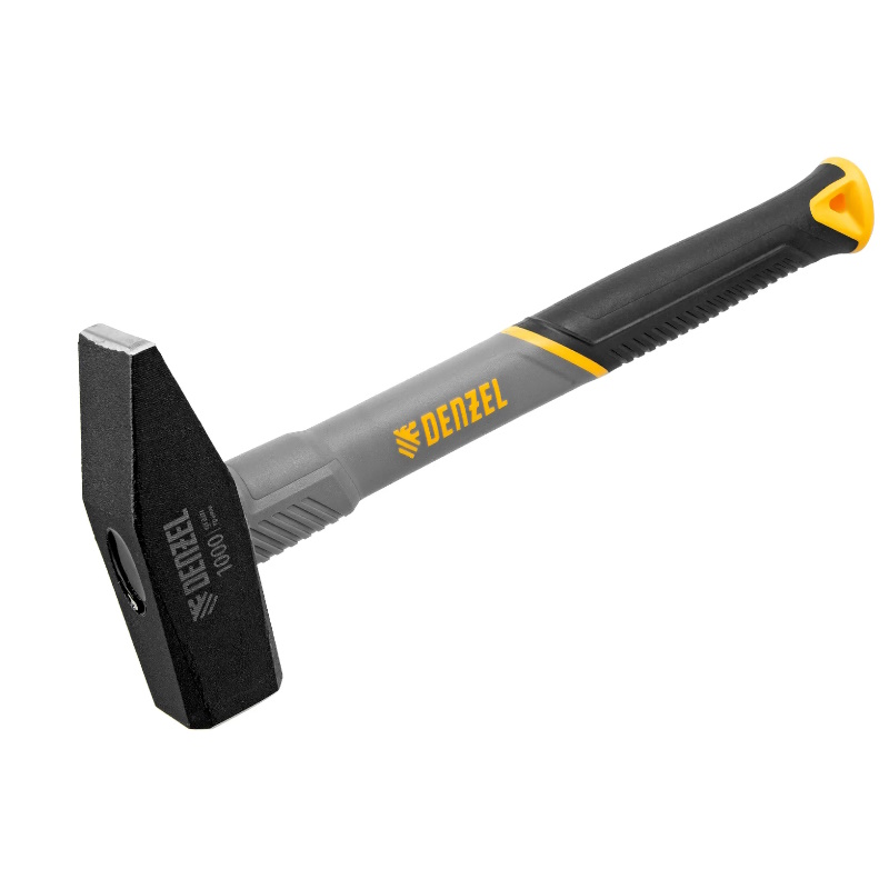 Молоток слесарный Denzel 10490 1000 г кованый фибергласовая рукоятка c TPR покрытием 897₽